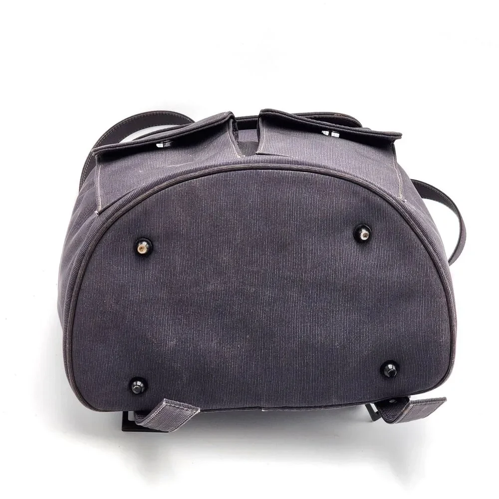 CitySac City Sac Two Pocket Nylon Travel Flap Backpack Knapsack Dark Gray